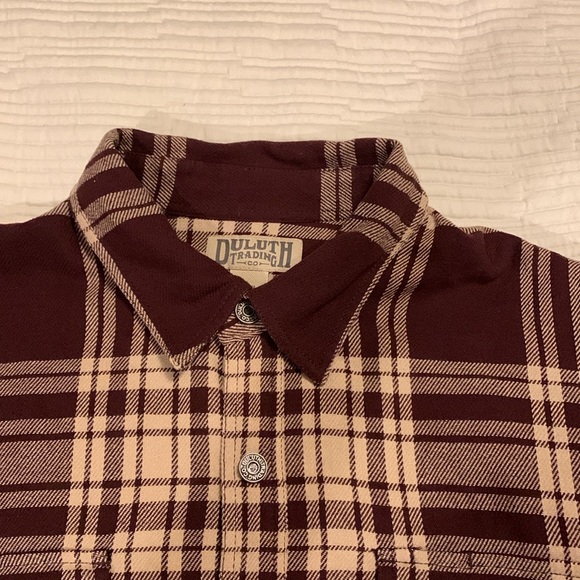 Duluth Trading Men's Flapjack Fleece-lined Relaxed Fit Shirt Jacket Burgundy 2XL - Picture 6 of 12